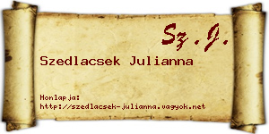 Szedlacsek Julianna névjegykártya