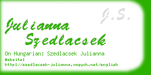 julianna szedlacsek business card